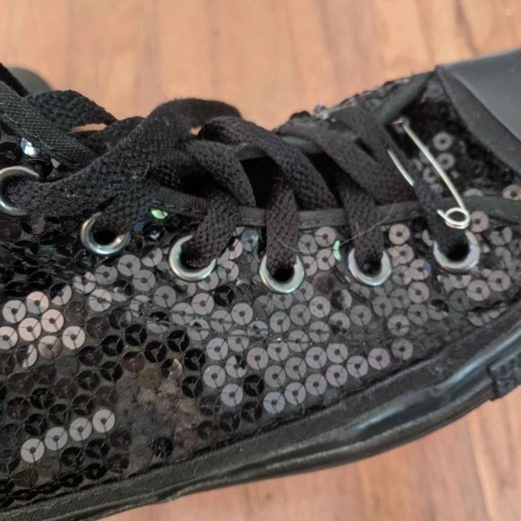 Sequin Sparkly Back Converse High Tops - Picture 6 of 9